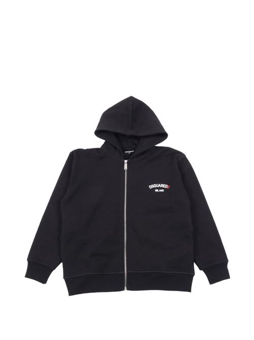 Felpa unisex bambino Dsquared2 nera Dsquared Kids | DQ3188D0AGUDQ900